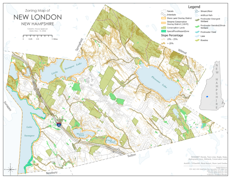 Sunapee, New London, Newbury Parcel Maps